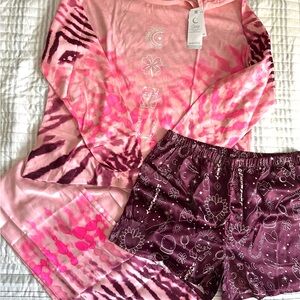 Justice Cozy Pink and Purple Pajama Set